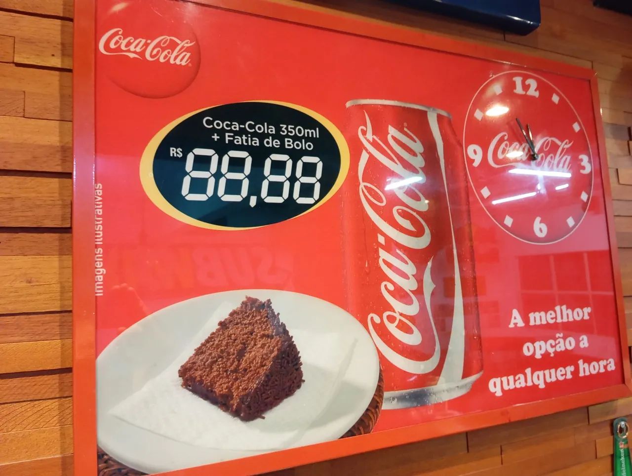 Placa da coca cola com relógio. - Foto 2