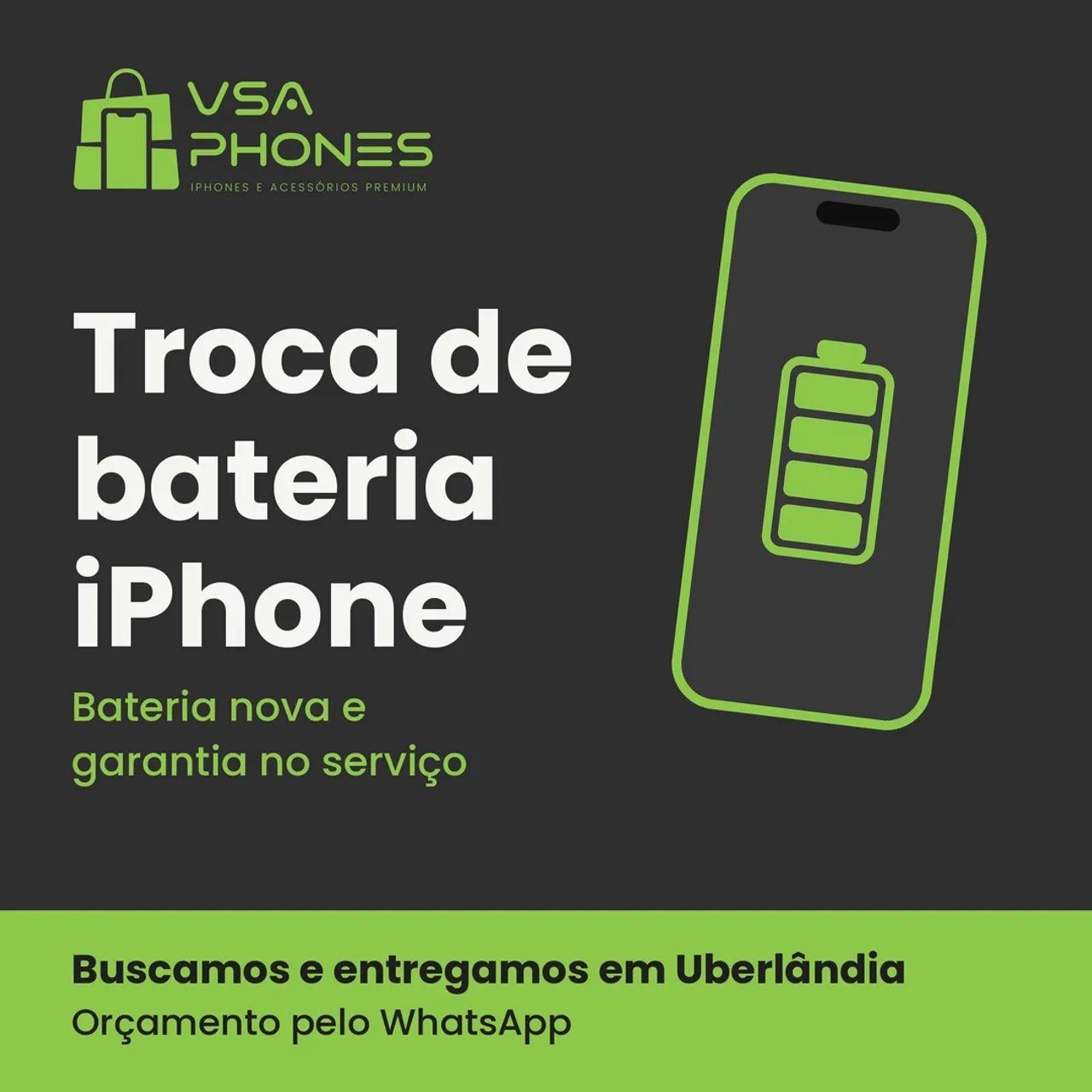 Troca de Bateria iPhone | Buscamos e Entregamos - Uberlândia
