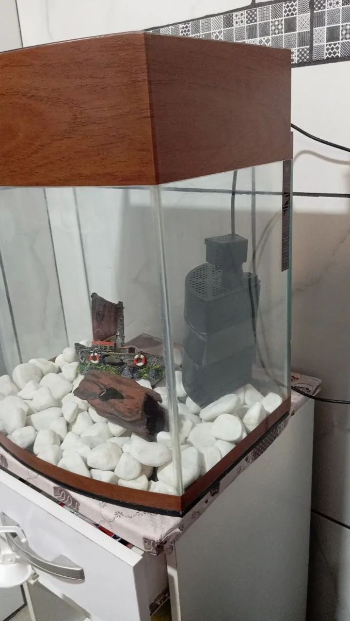 Aquário 45lts semi novo, kit completo