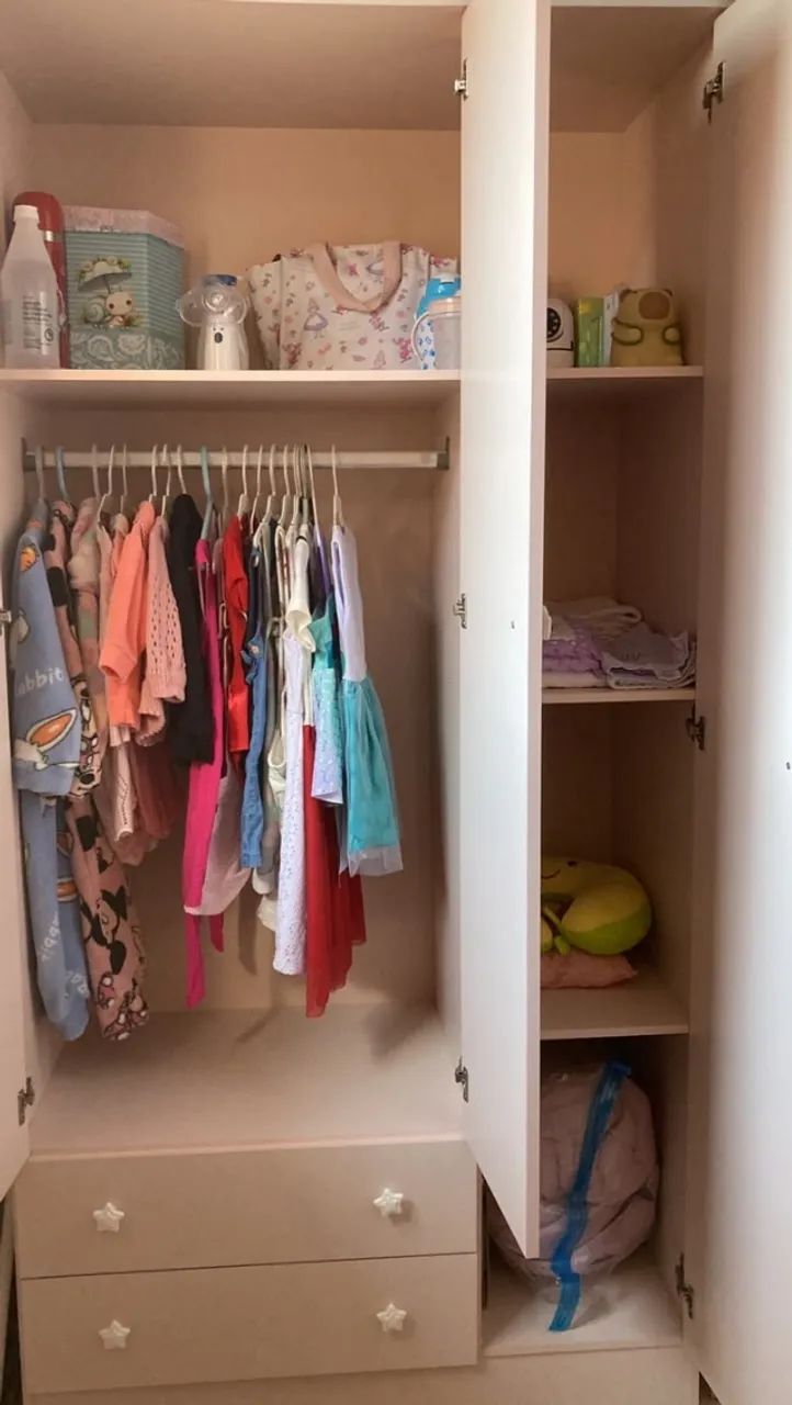 Conjunto berço e guarda roupa rosa  - Foto 3