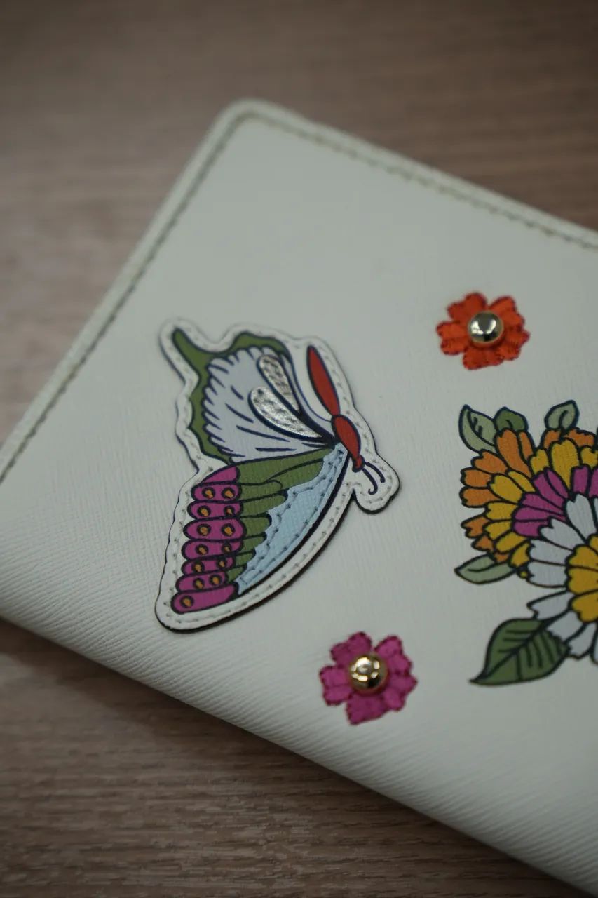 Carteira Tory Burch Emerson Appliqué Snap Continental - Foto 5