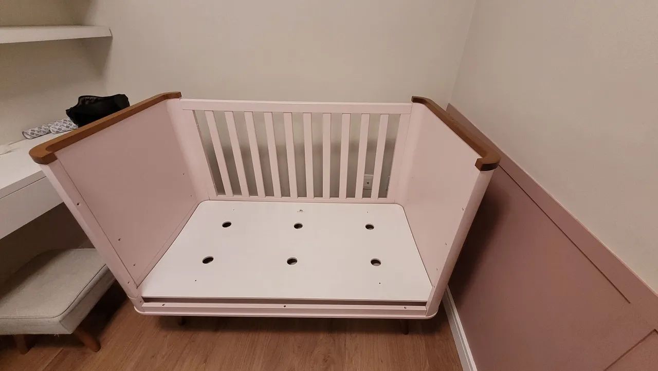 Berço Puppi Mobile Confort Rosa - Foto 2
