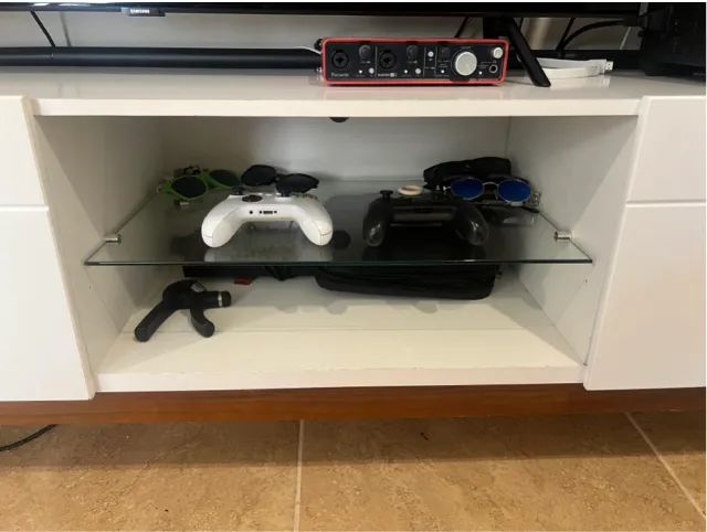 Rack para TV 180cm Branco Retrô com Gavetas e Nicho - Foto 3