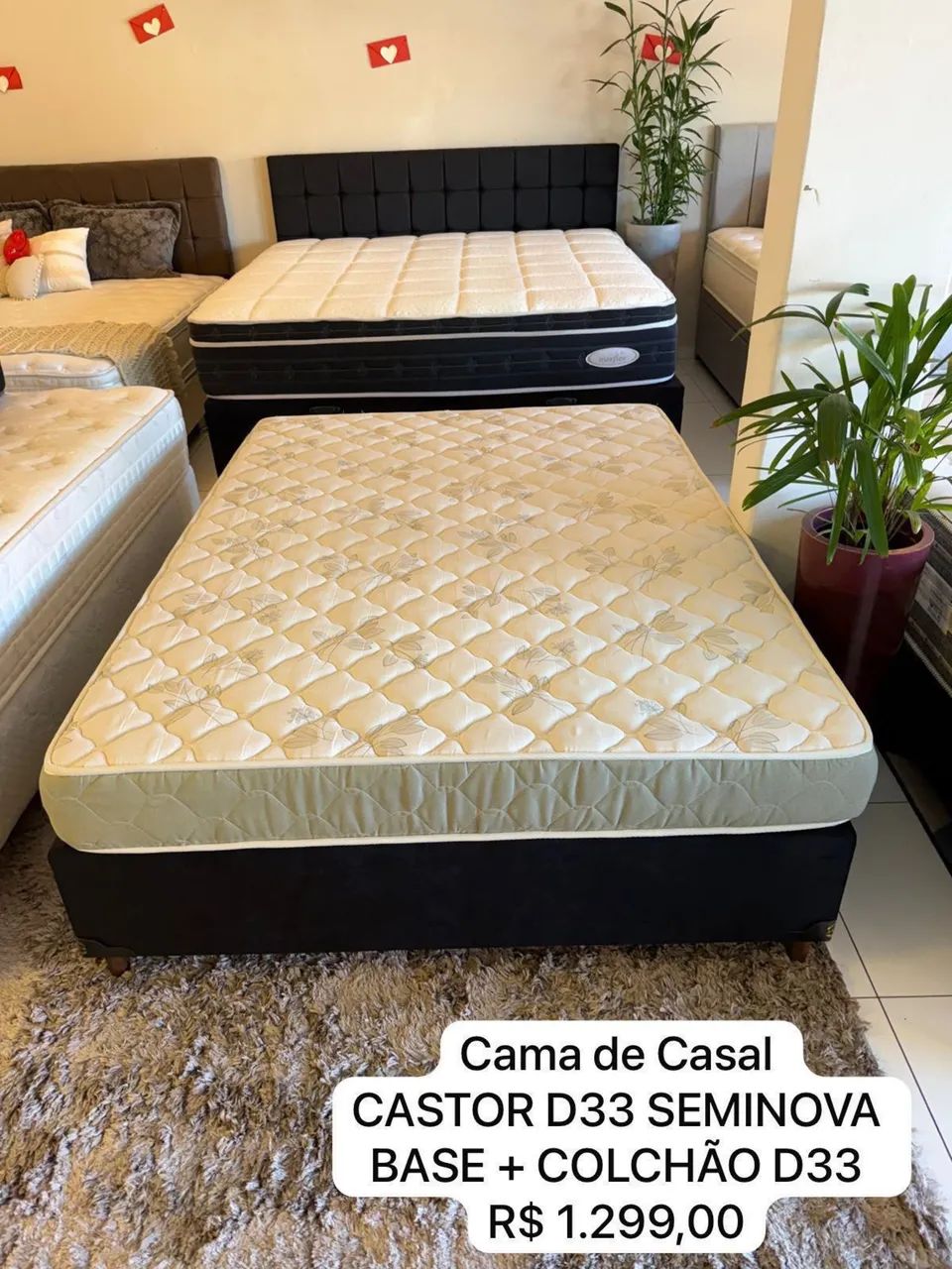 Colchão de Casal D33 CASTOR COM BASE - Entrego! 