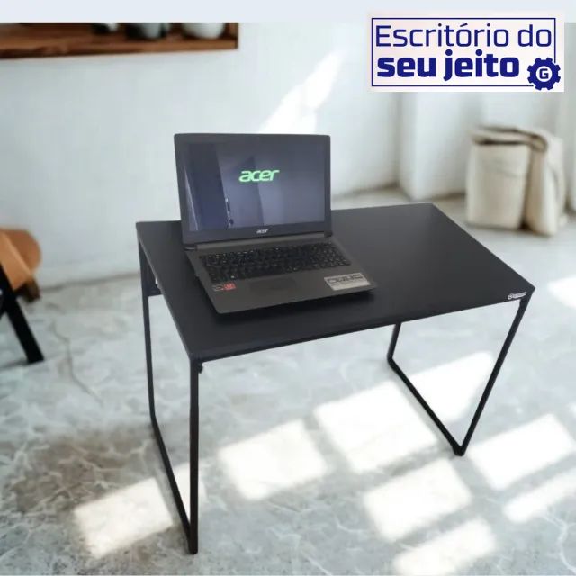 Mesa de Escritório Industrial Reforçada NOVA Multiuso para Computador Notebook Estudo Birô - Foto 3