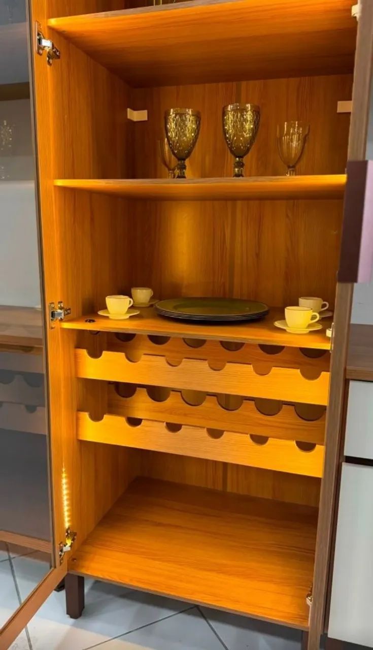 Cristaleira 100% MDF Com LED - Foto 2