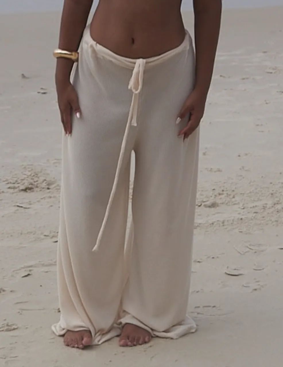 Calça de praia off white - Foto 2
