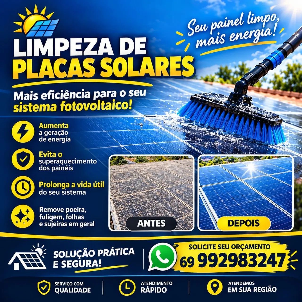 Vendo limpeza em caixas d'águas e placas solares