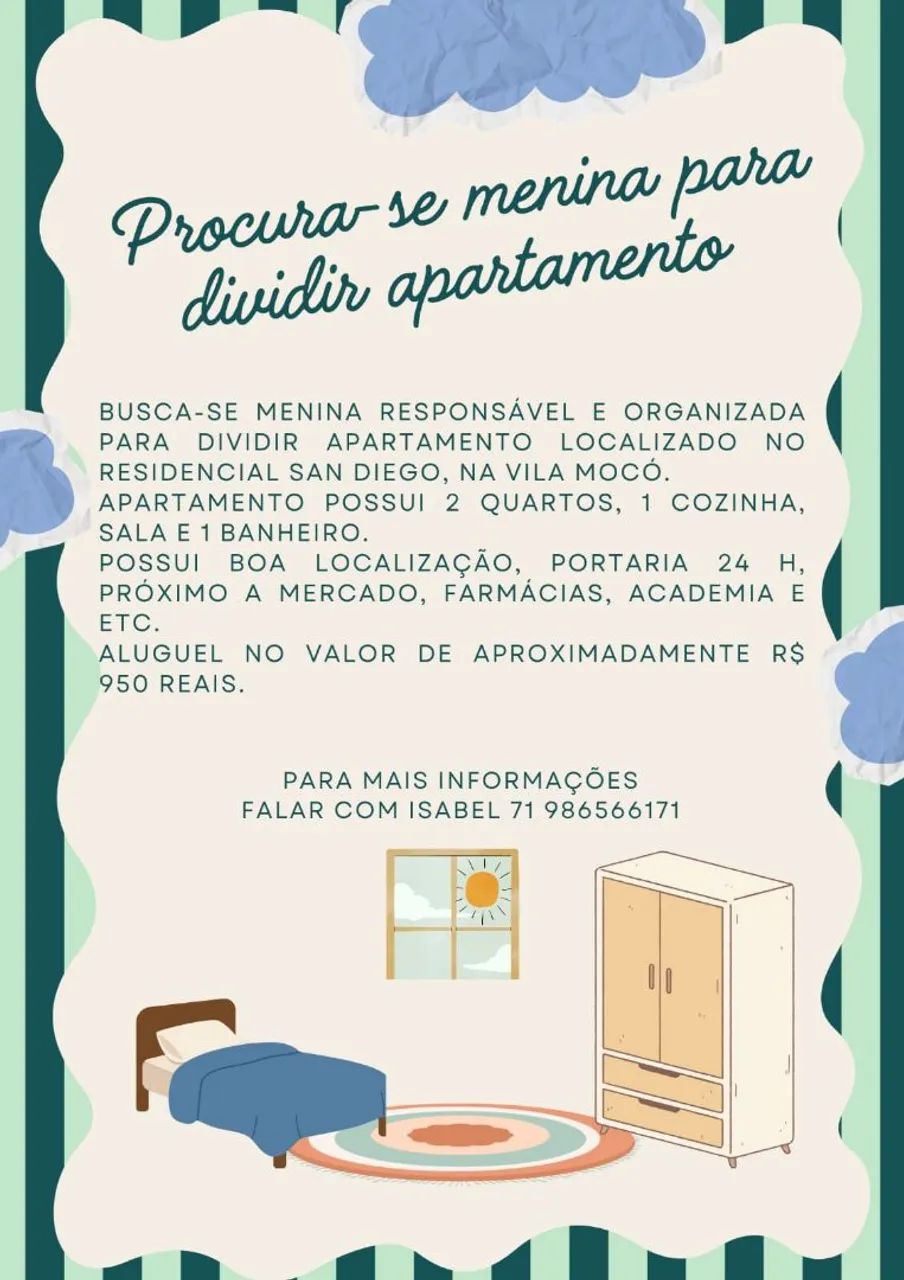 Aluguel de quarto para meninas 