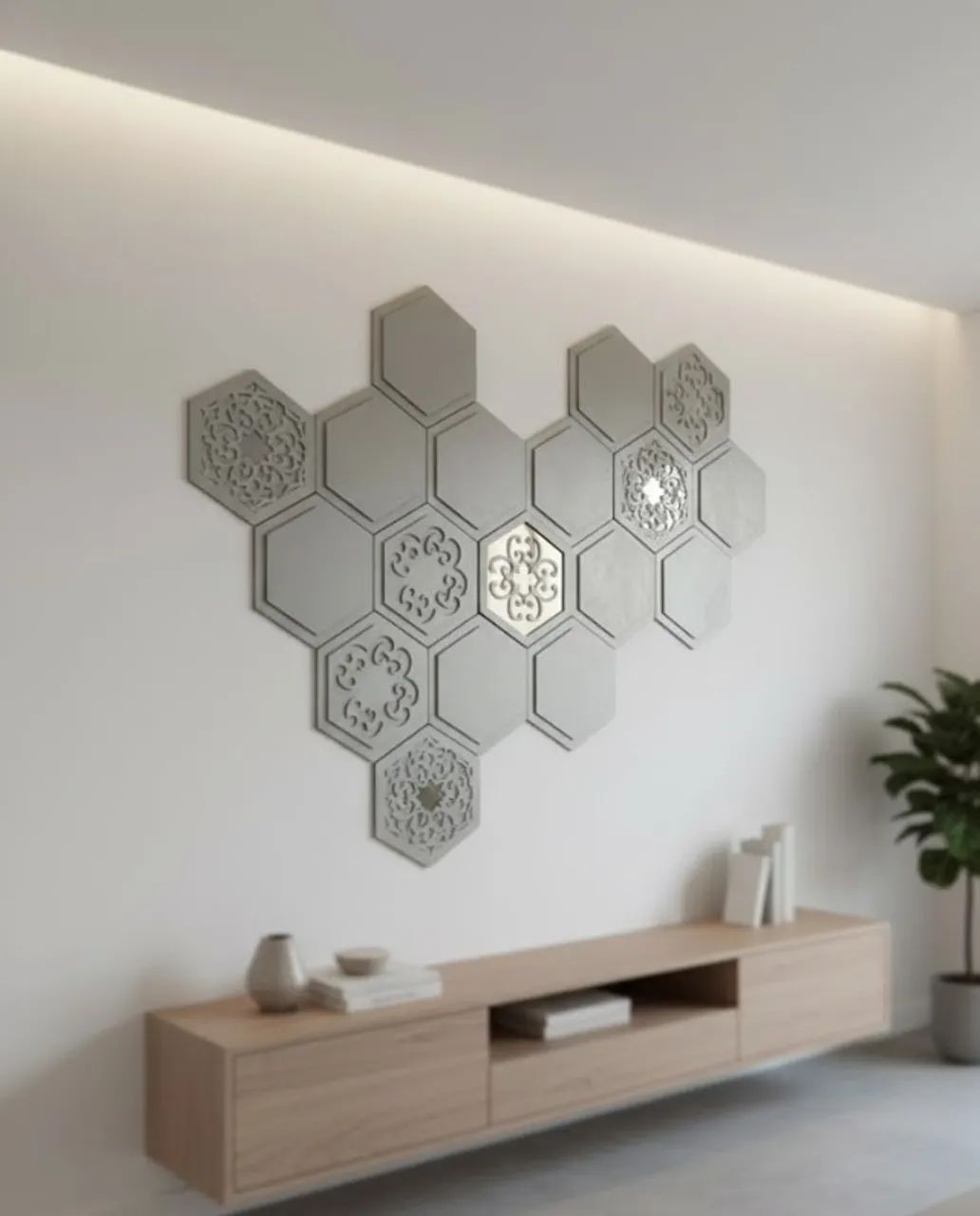 GLACIER GRIS PEÇAS HEXAGONAIS - KIT COM 4 PEÇAS ÚNICAS!! - Foto 2