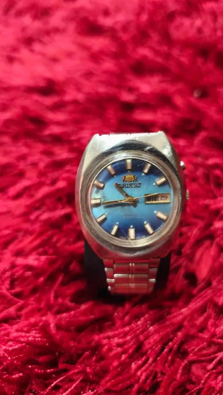 Relógio Orient Automático Vintage Azul Claro Degradê 