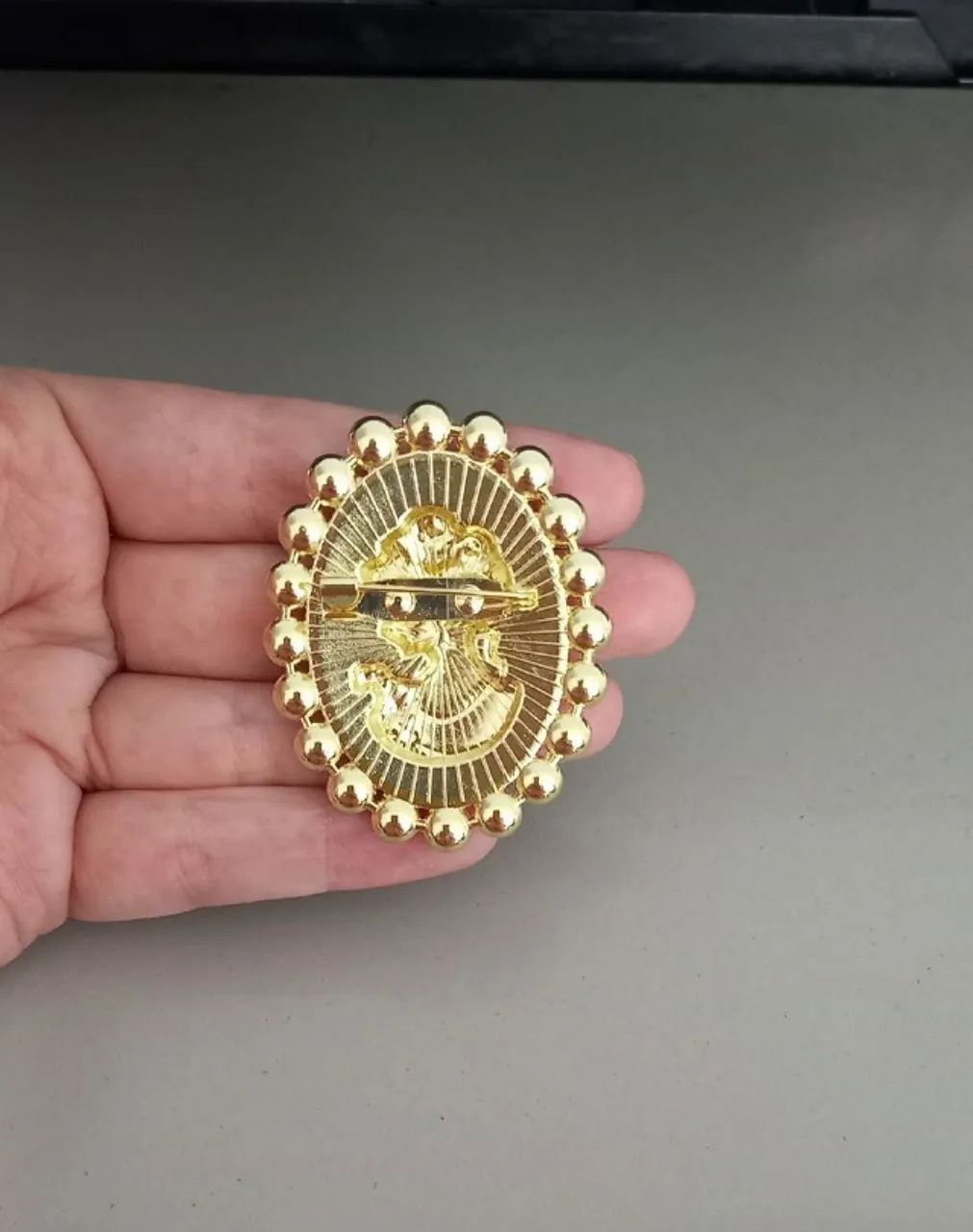 Broche de Pérolas Camafeu Dourado (novo) - Foto 5