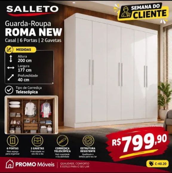 Guarda Roupa Roma New 