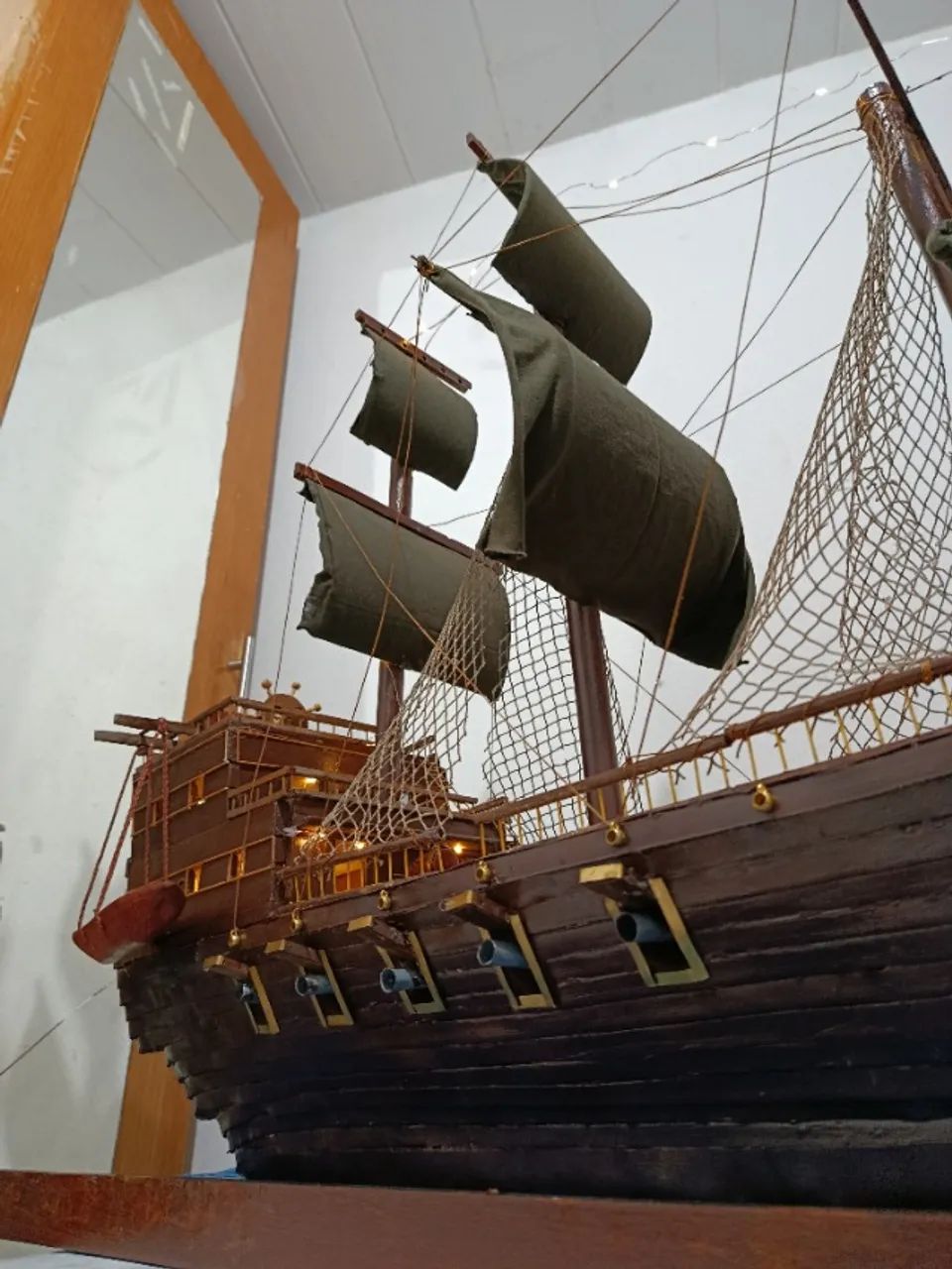 Navio pirata de madeira artesanal  - Foto 5