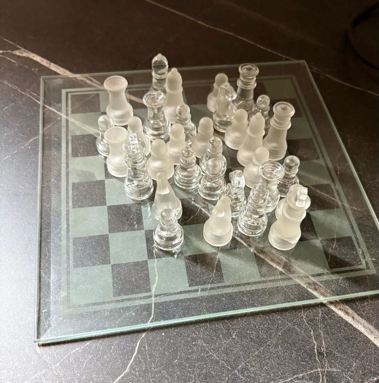 Jogo xadrez vidro