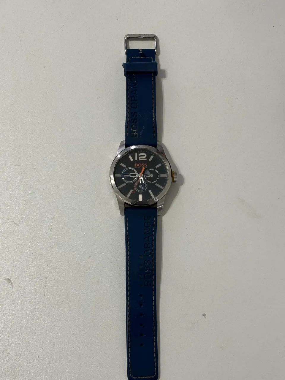  Relógio Hugo Boss Original Masculino - Azul - Pulseira Couro - Foto 3