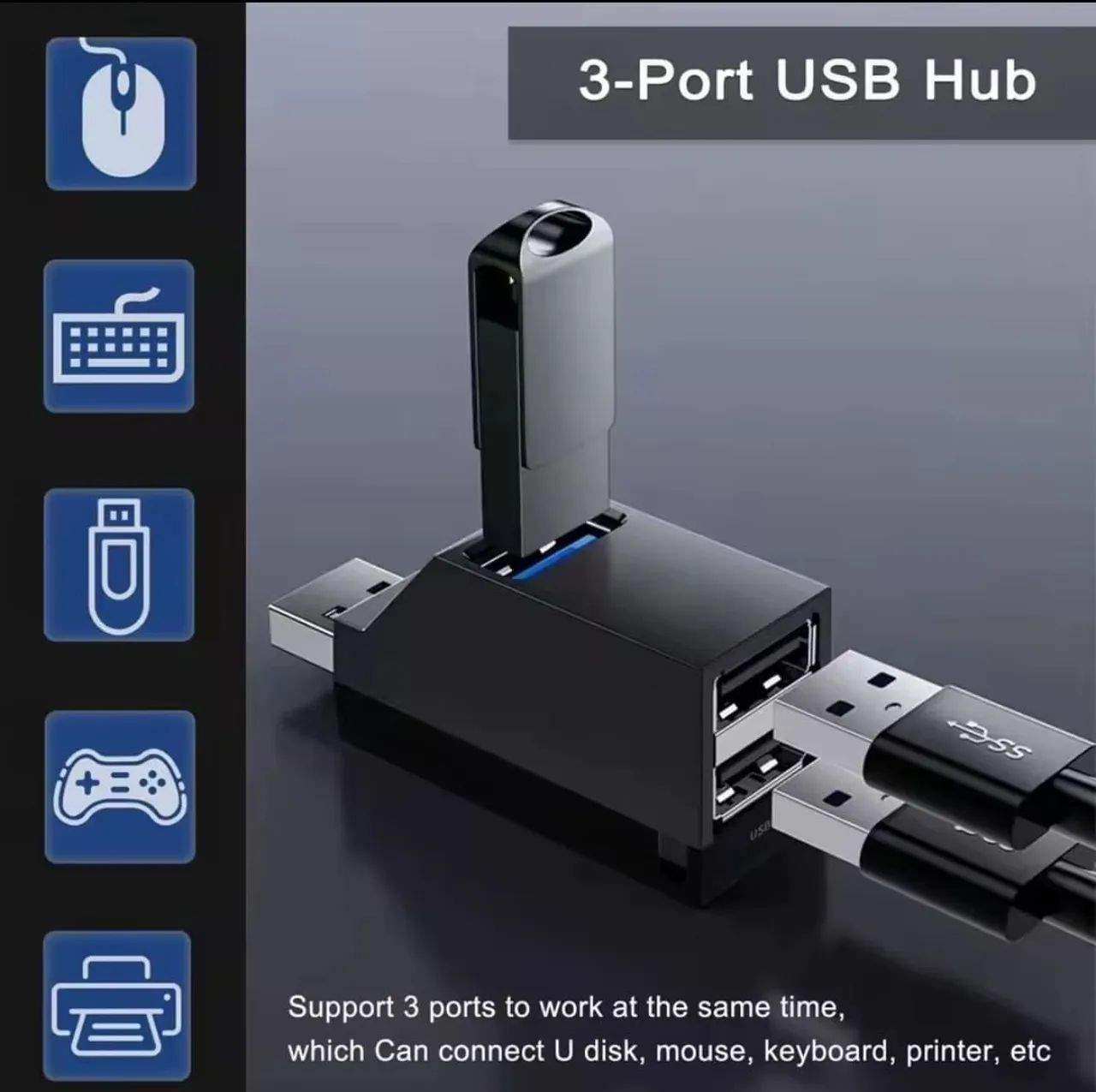 Hub Extensor USB 3 em 1 - Foto 2