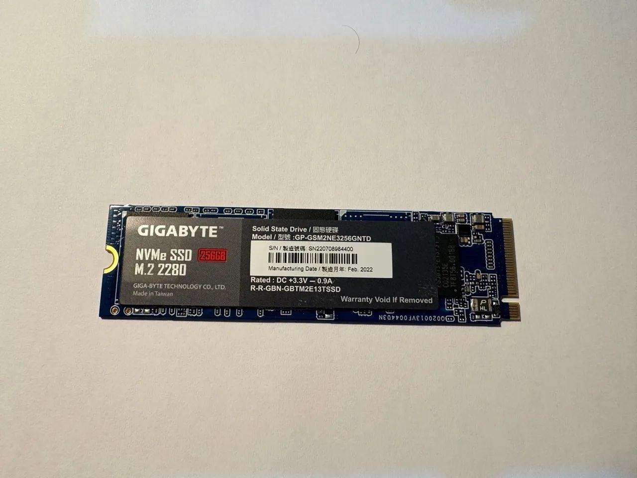 SSD Gigabyte NVMe M.2 256GB