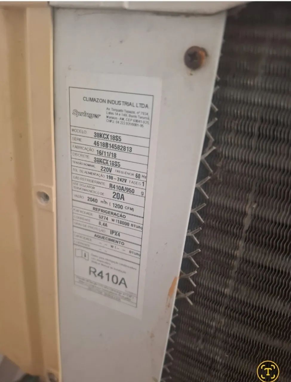 Arcondicionado Split 18mil btus 