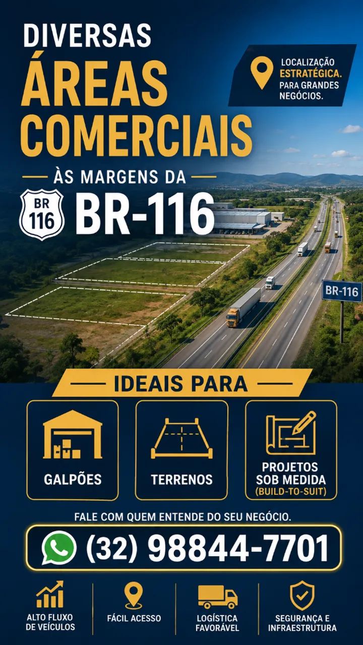 IMÓVEIS COMERCIAIS DISPONÍVEIS PARA LOCAÇÃO - MURIAÉ/MG E BR-116