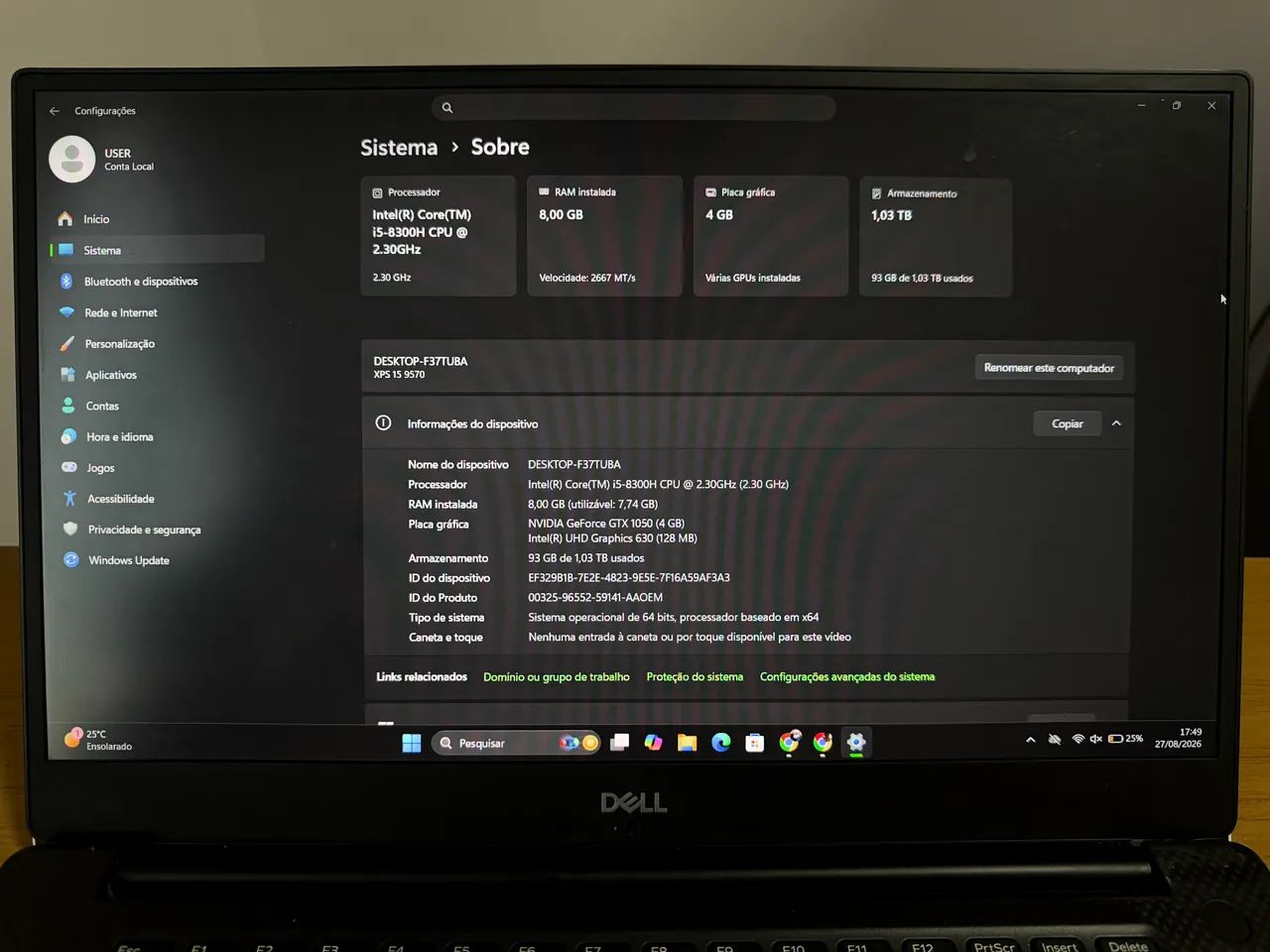 Notebook DELL XPS 15 2018 - Foto 2