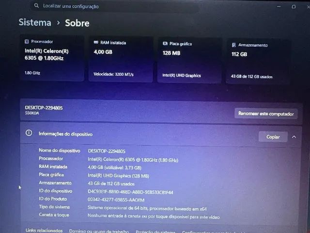 Notebook Samsung | Intel Celeron 11º Gen | 4gb | 128Gb  - Foto 3