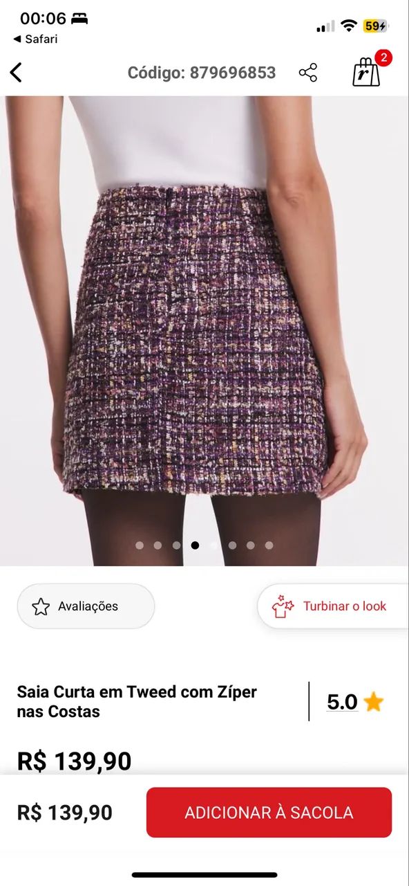 Saia tweed - Renner NOVA - Foto 2