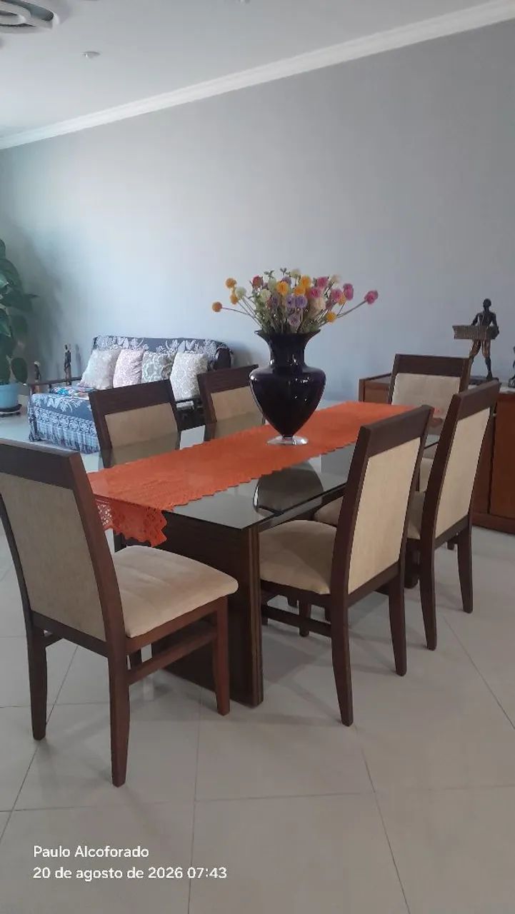 Mesa de vidro e madeira - Foto 4