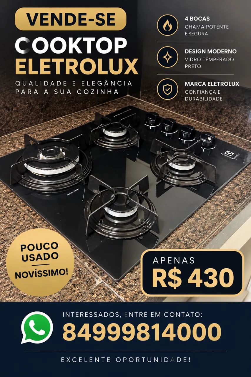 Fogão 04 bocas bancada Eletrolux  - Foto 3