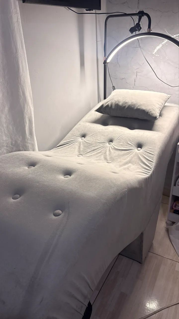 Maca Estética Fixa Curva Ergonômica Cinza Veludo - para Cílios e Sobrancelhas - Semi Nova - Foto 2