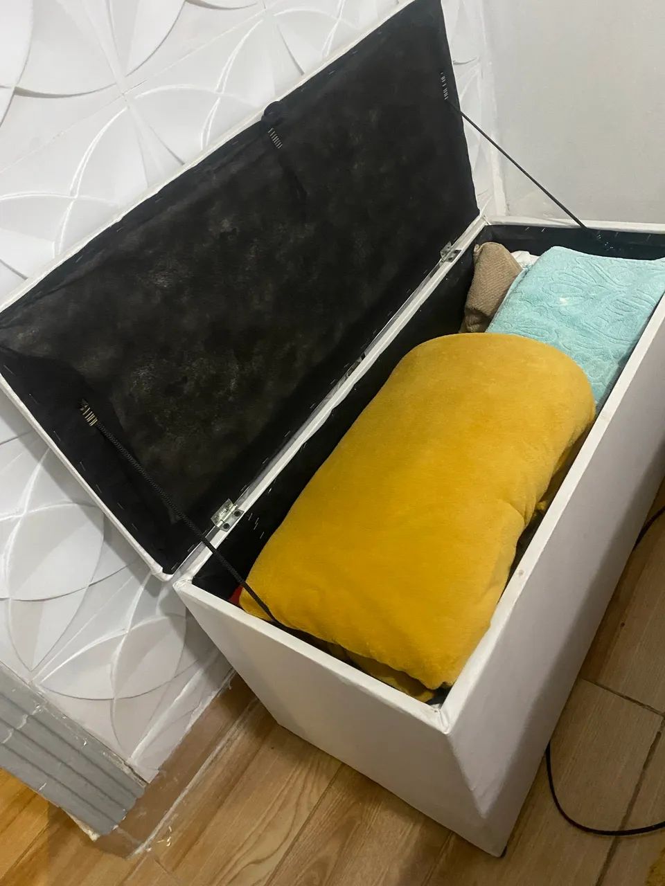 Puf baú courino branco