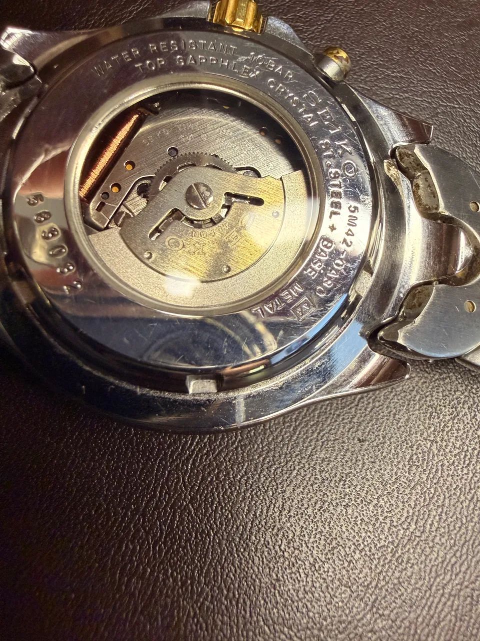 Seiko Kinetic SQ100 - Ref. 5M42-0A80 - Original - Pulseira Original - Foto 4