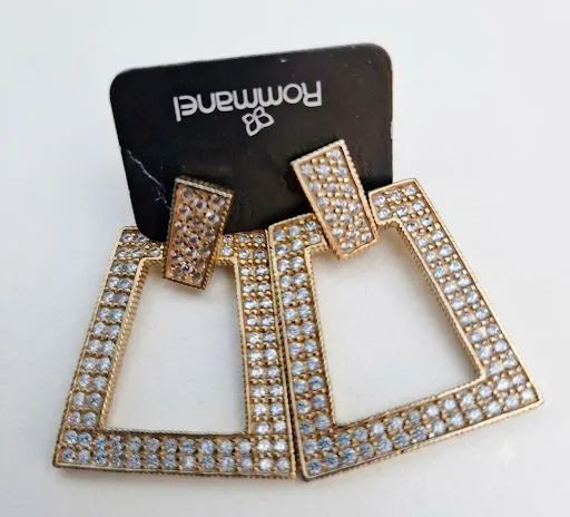 NOVA Semijoia Rommanel Brinco Banhado Ouro 18k - Original 