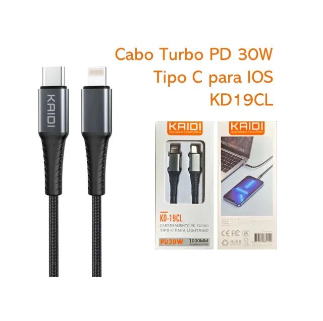 Cabo Tipo C Lightning Iphone 30W Pd Kaidi - Foto 5