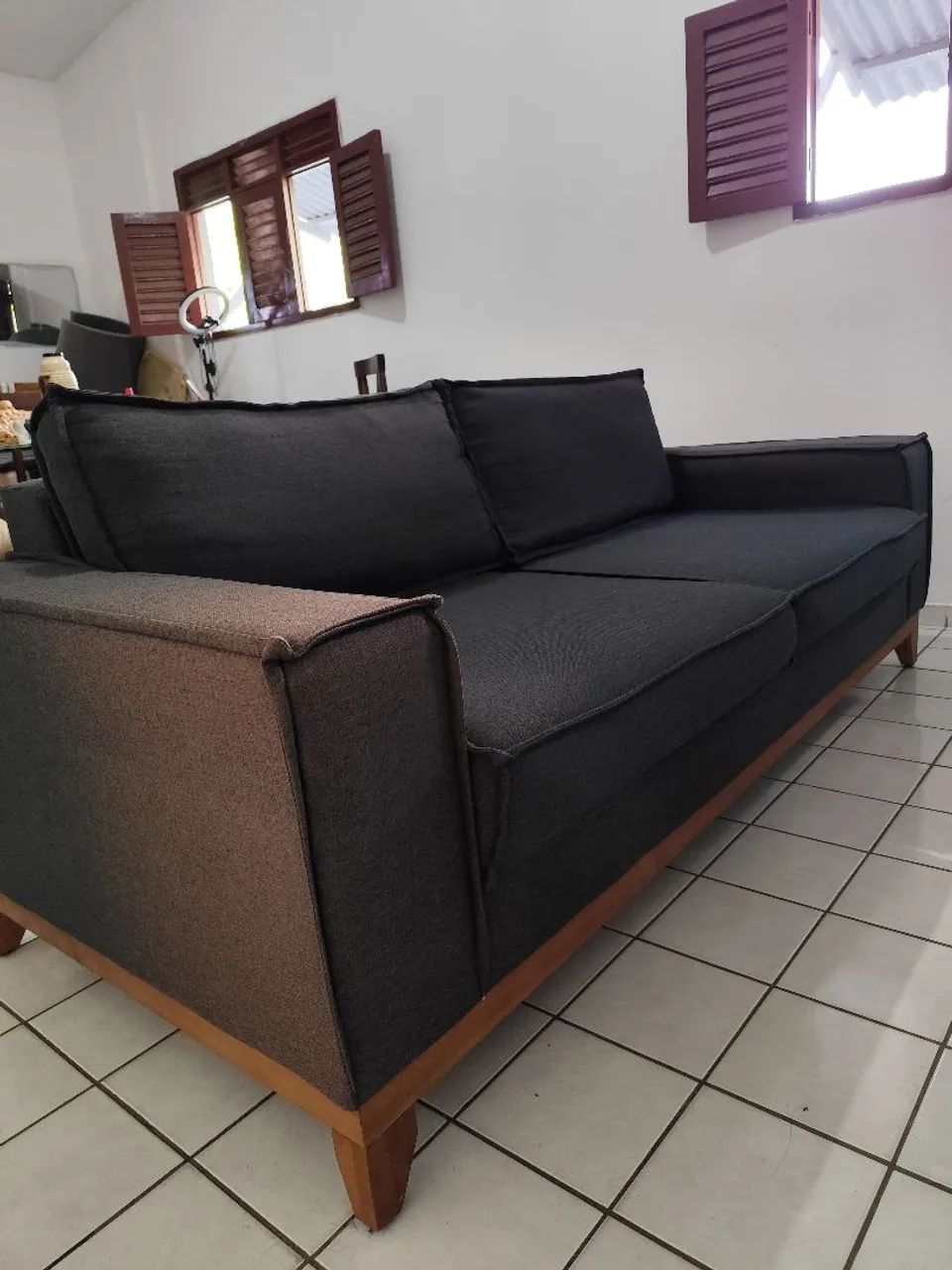 Sofá 4 lugares em linho - Foto 3