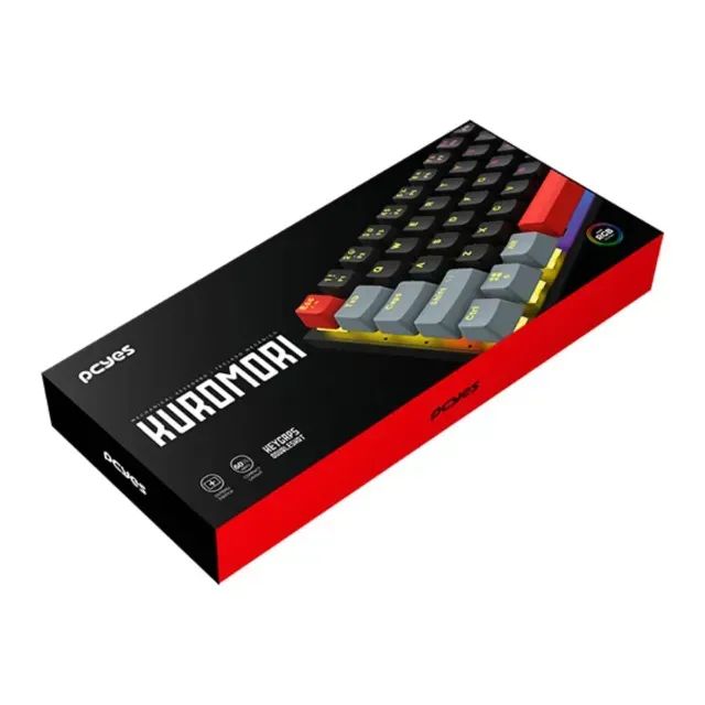 Teclado Mecânico PCYES Kuromori Black Vulcan Blue Switch LED Rainbow - Foto 4