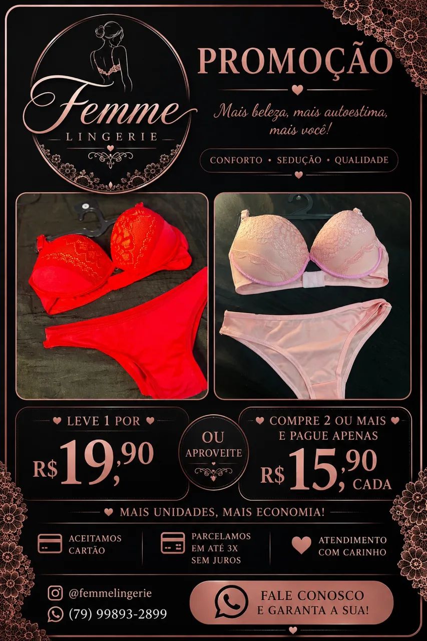 Conjunto de sutiã e calcinha  - Foto 2