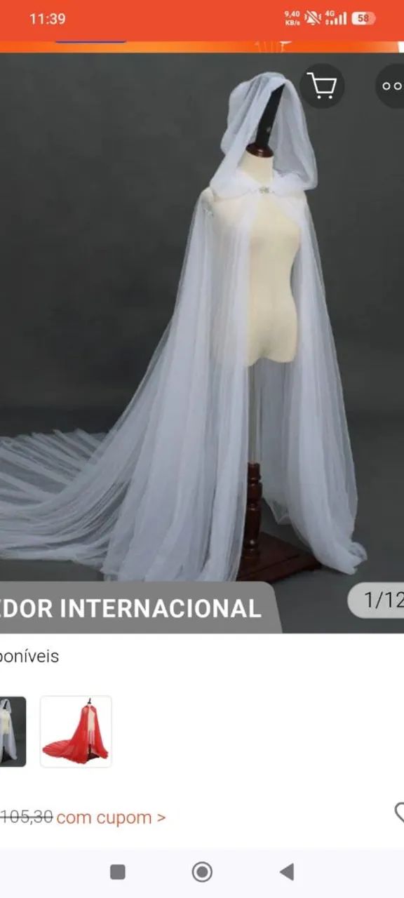 Vestido de noiva com capa e saiote - Foto 3
