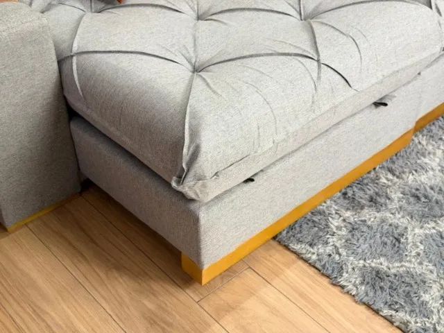 Sofá retrátil gran bello 2,50m cinza - Foto 2