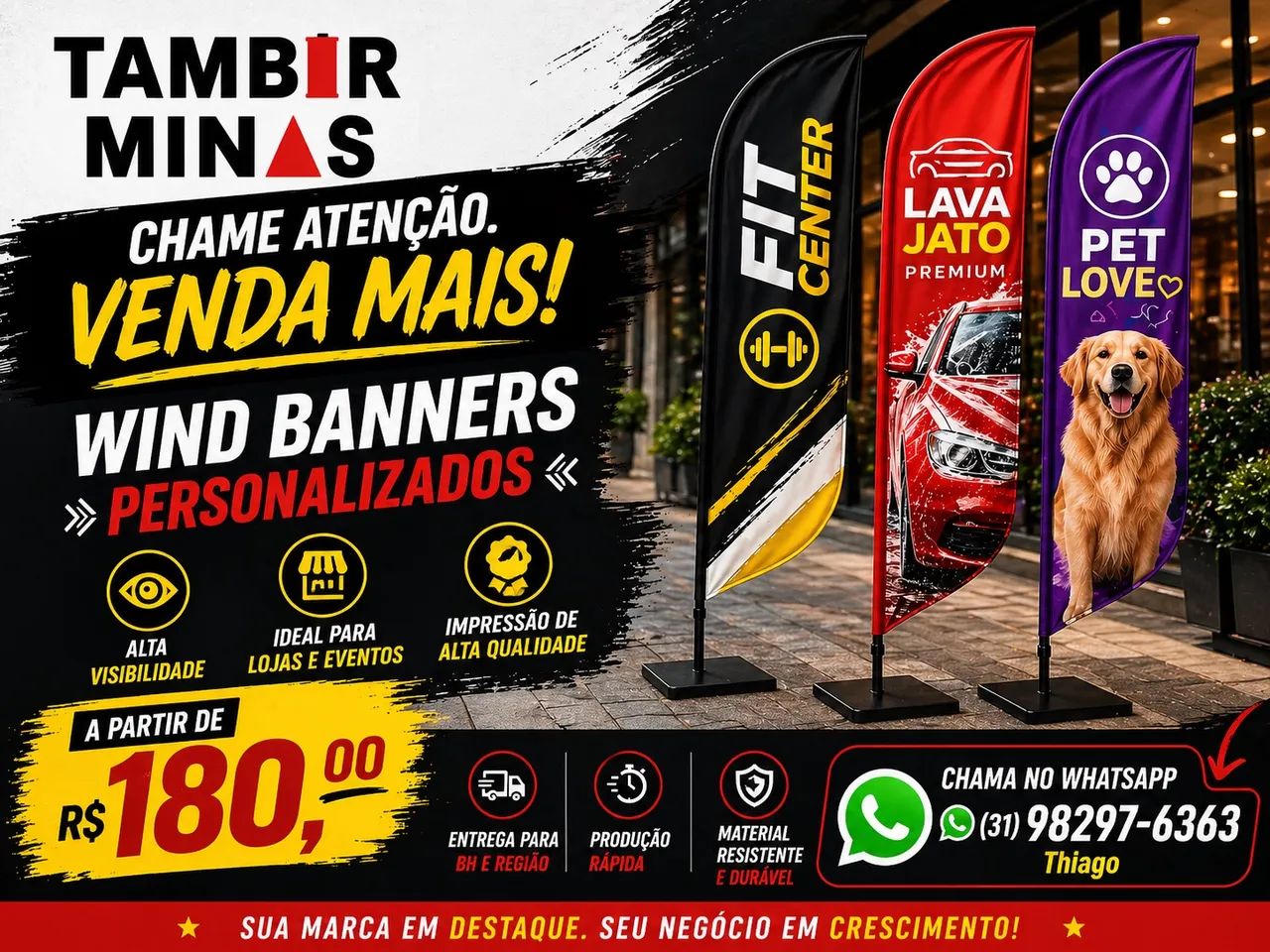 Wind banners 100% Personalizados - Completo e Dupla Face
