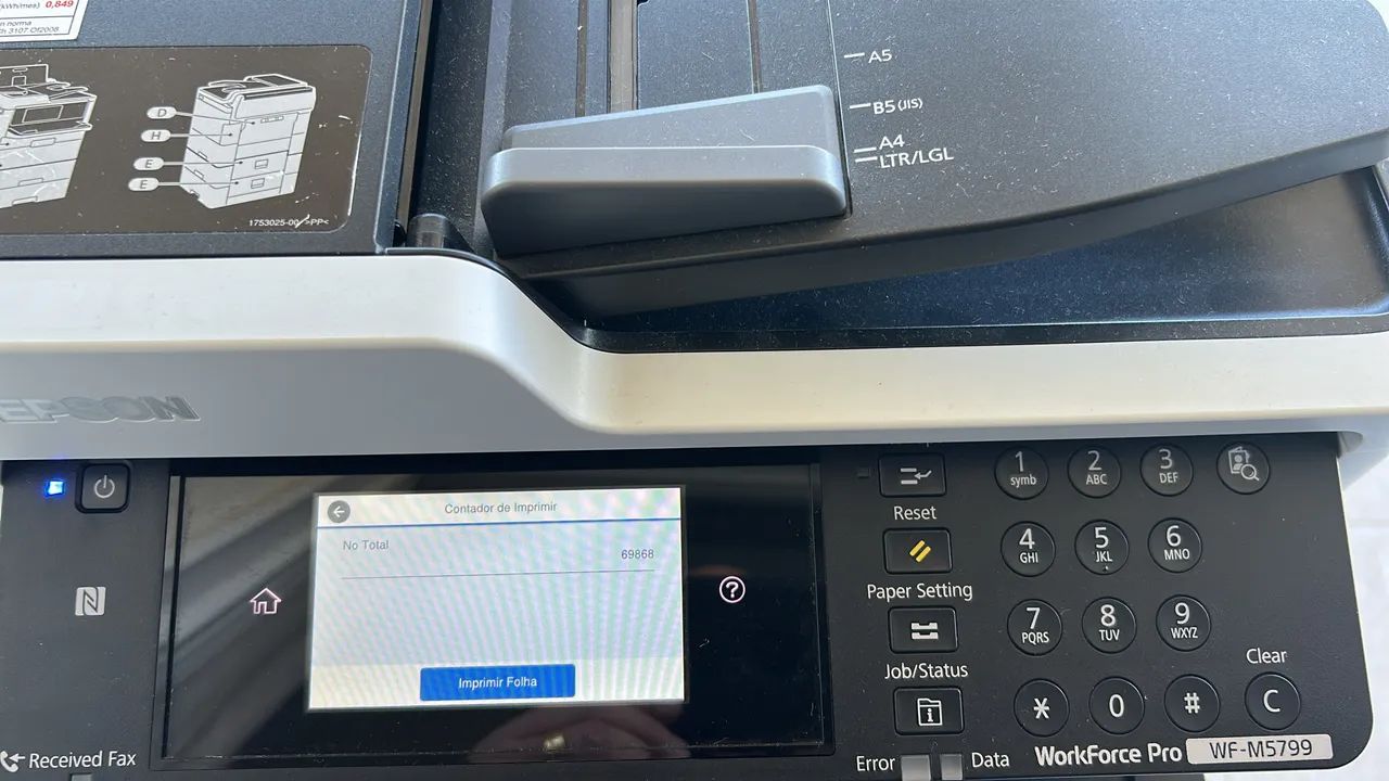 Impressora Multifuncional Epson WorkForce Pro WF-M5799 Monocromática - Foto 5