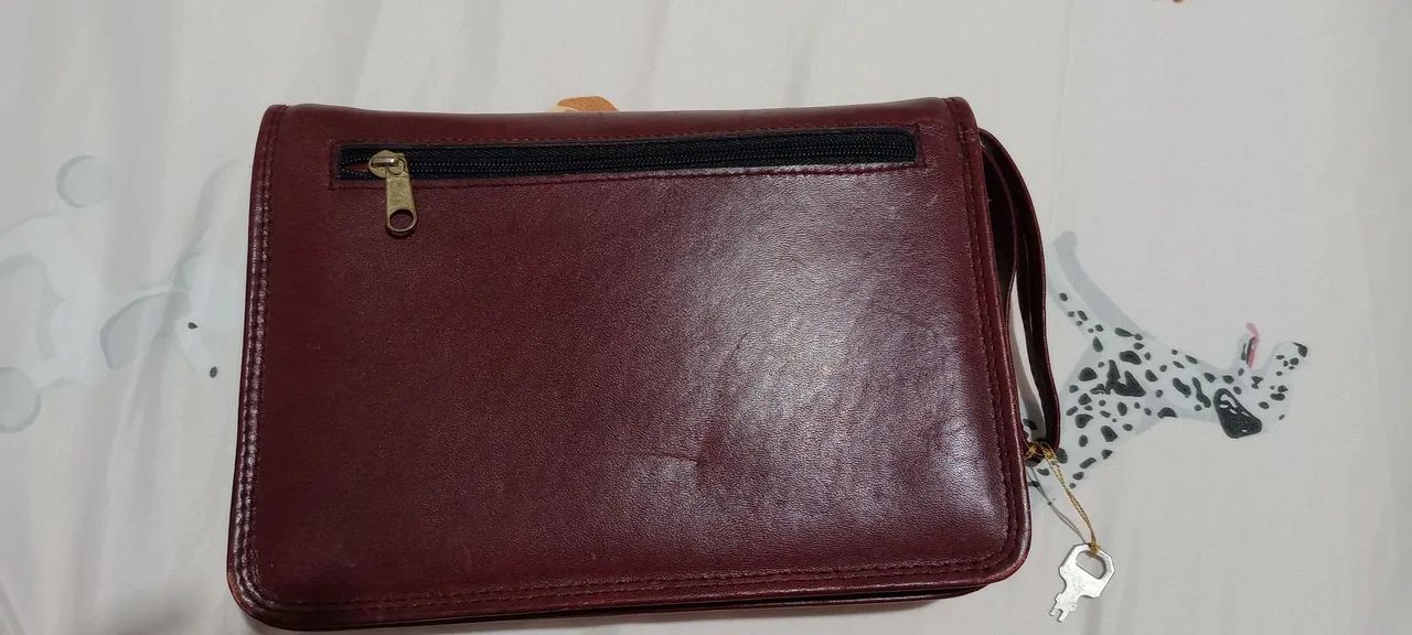 Bolsa de mão masculina de couro - Foto 4