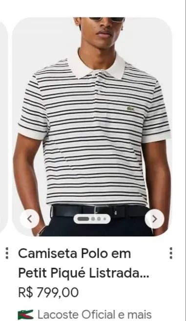 Camisa polo Lacoste P listrada - Foto 4
