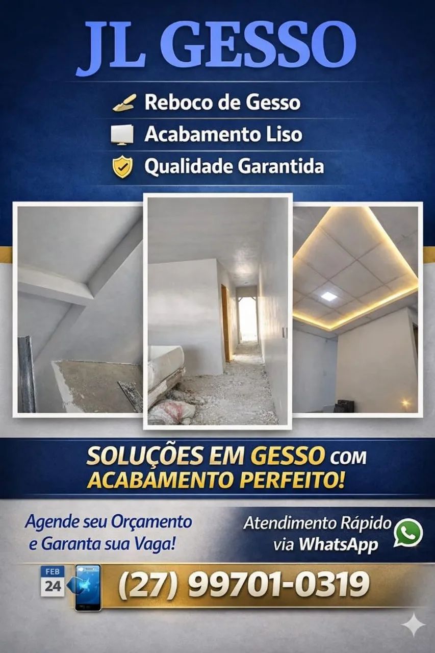 Especialista em Gesso liso,Drywall e Reboco -Colatina e região 