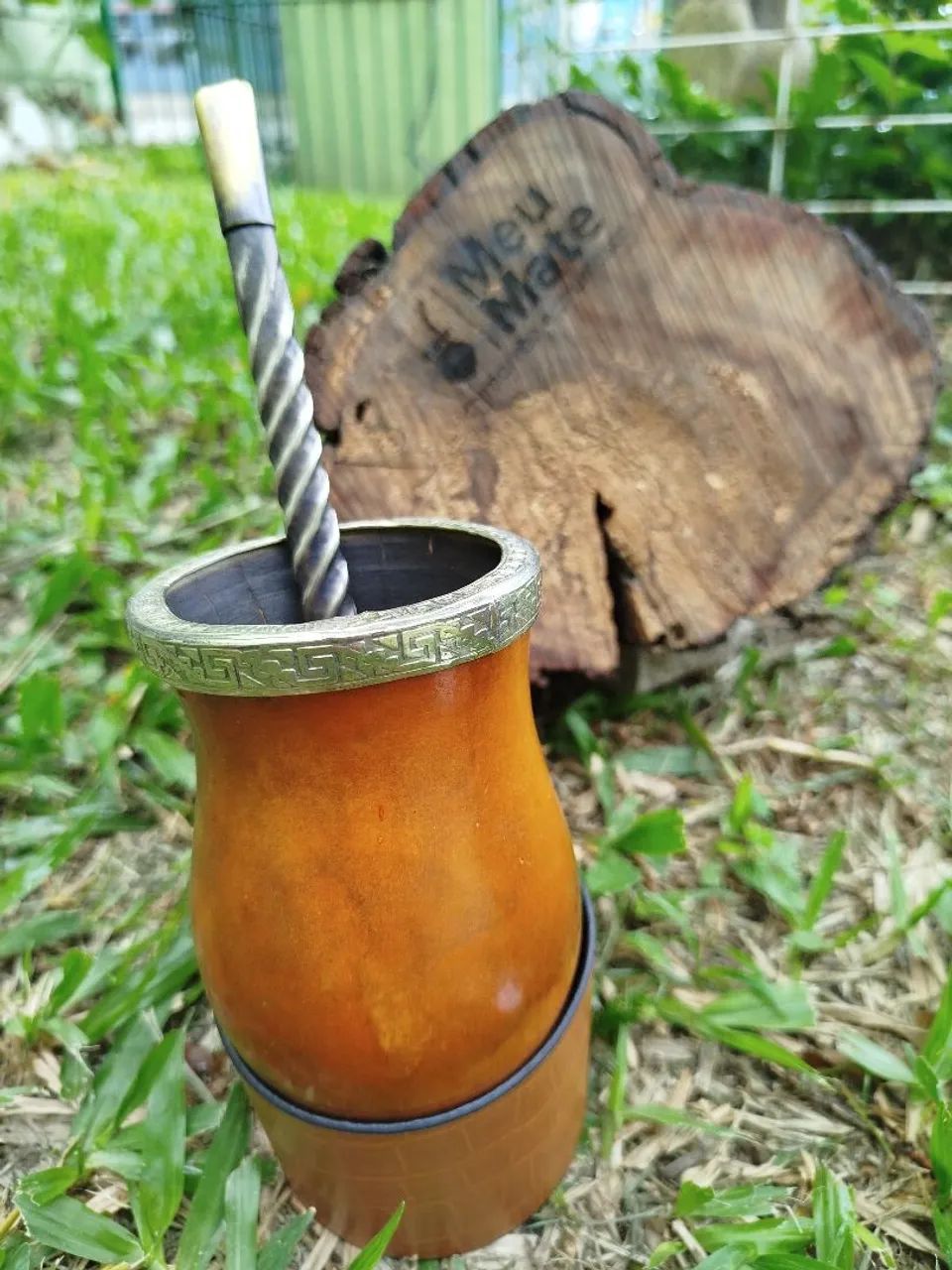 Kit cuia e bomba chimarrão em alpaca premium