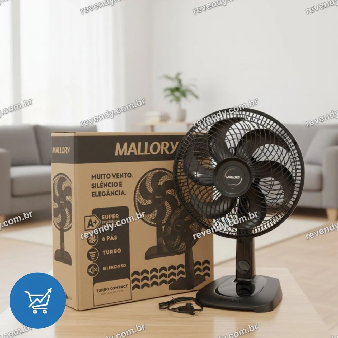 Ventilador turbo de mesa - ventilador Mallory 30 cm de mesa - entrega grátis 