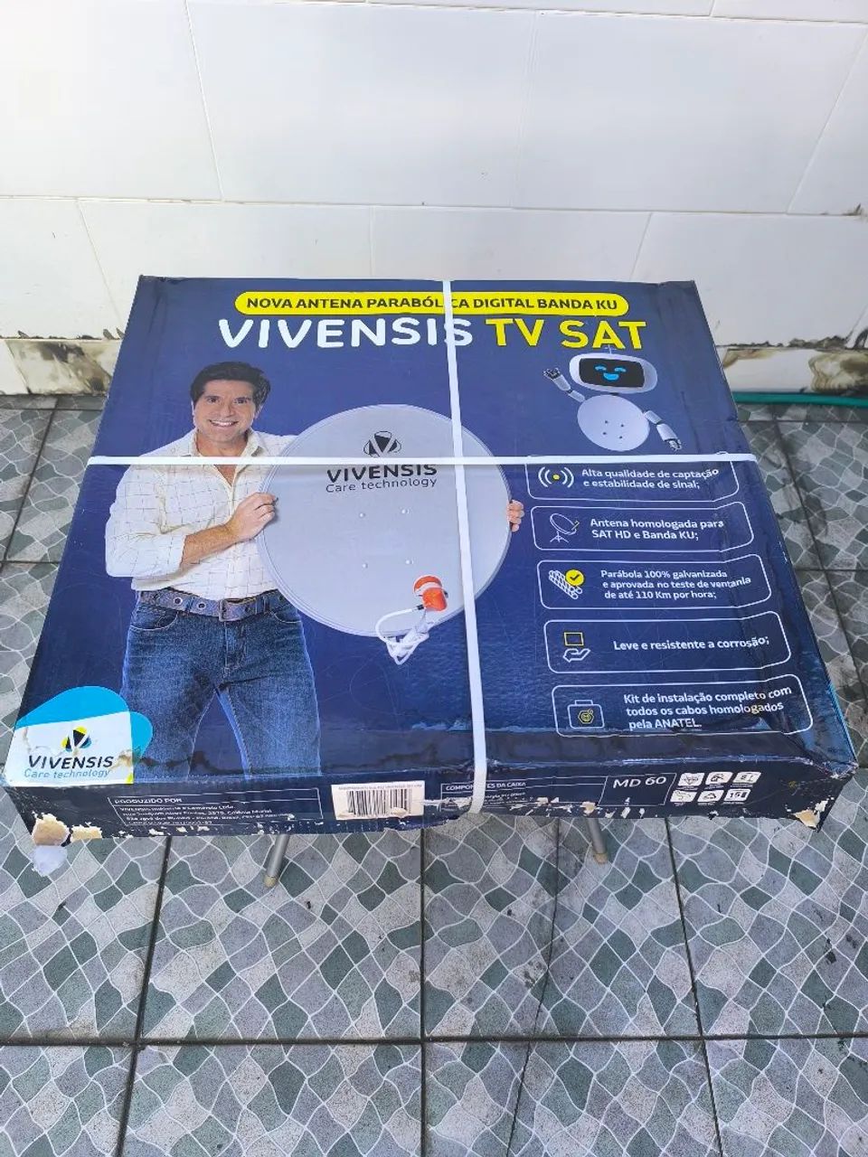 Kit Receptor + Antena ku 60cm + LNBF + Cabo Vivensis 