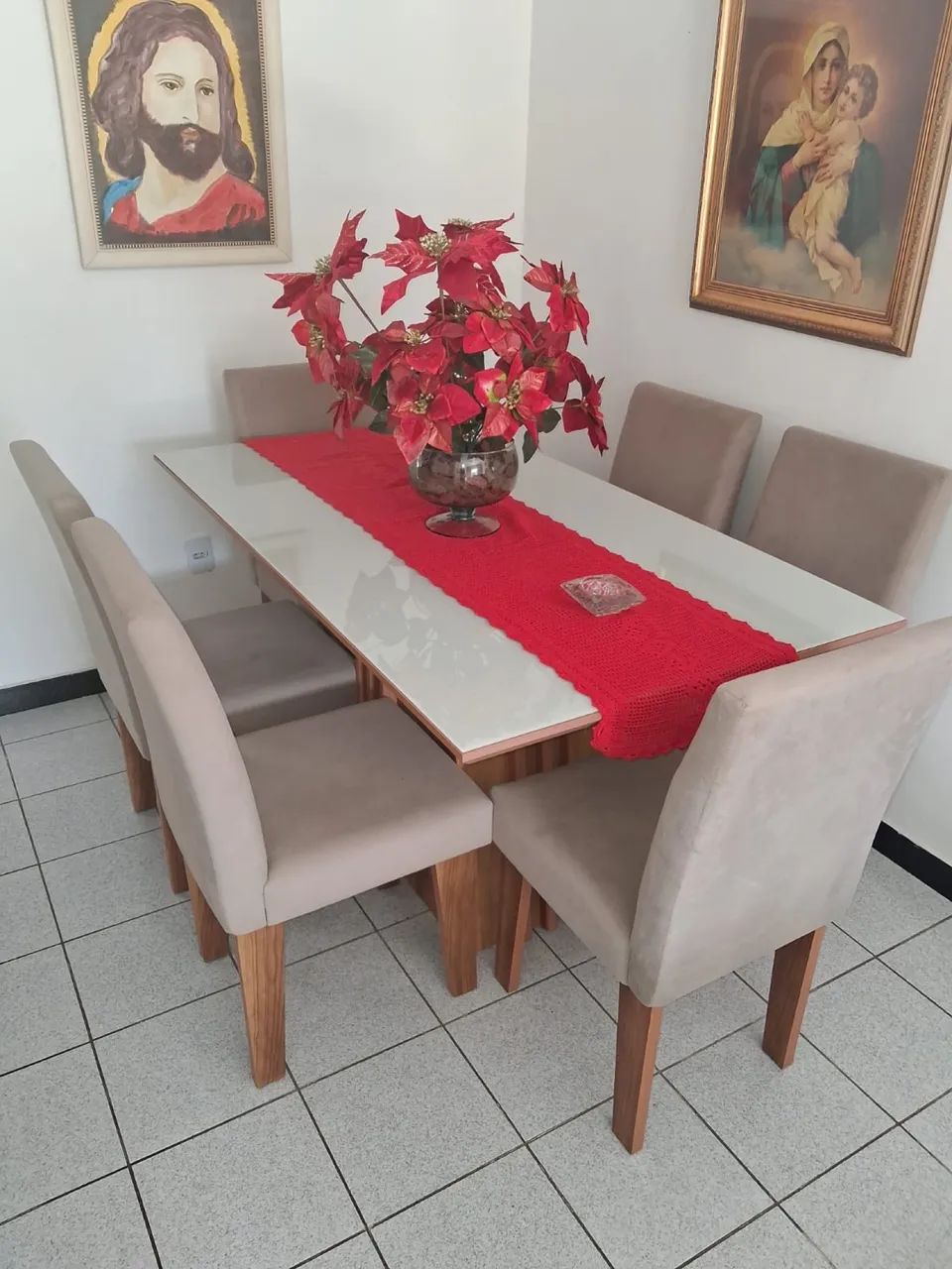 Mesa de jantar de vidro com 6 cadeiras  - Foto 4