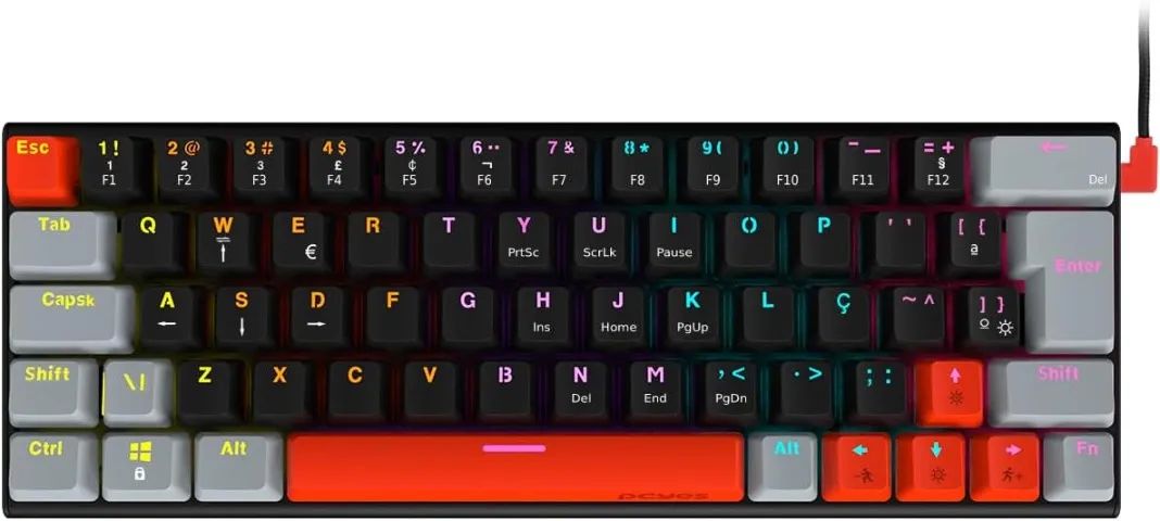 Teclado Mecânico PCYES Kuromori Black Vulcan Blue Switch LED Rainbow - Foto 3