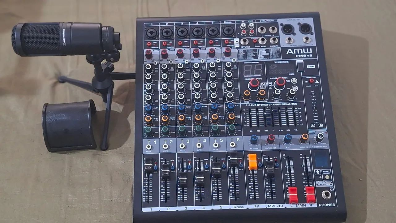 KIT Mesa de Som + Microfone Condensador (LEIA A DESCRIÇÃO) - Foto 4